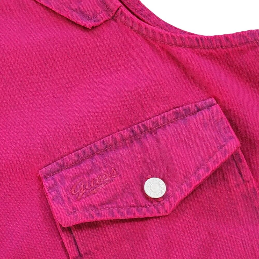 Vintage Guess Sleeveless Shirt Womens Medium Acid Wash Denim Pink Western USA‎ - Picture 6 of 14